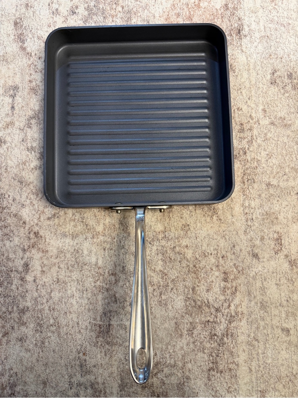 Non-Brand Black Square Grill Pan with Stainless Handle